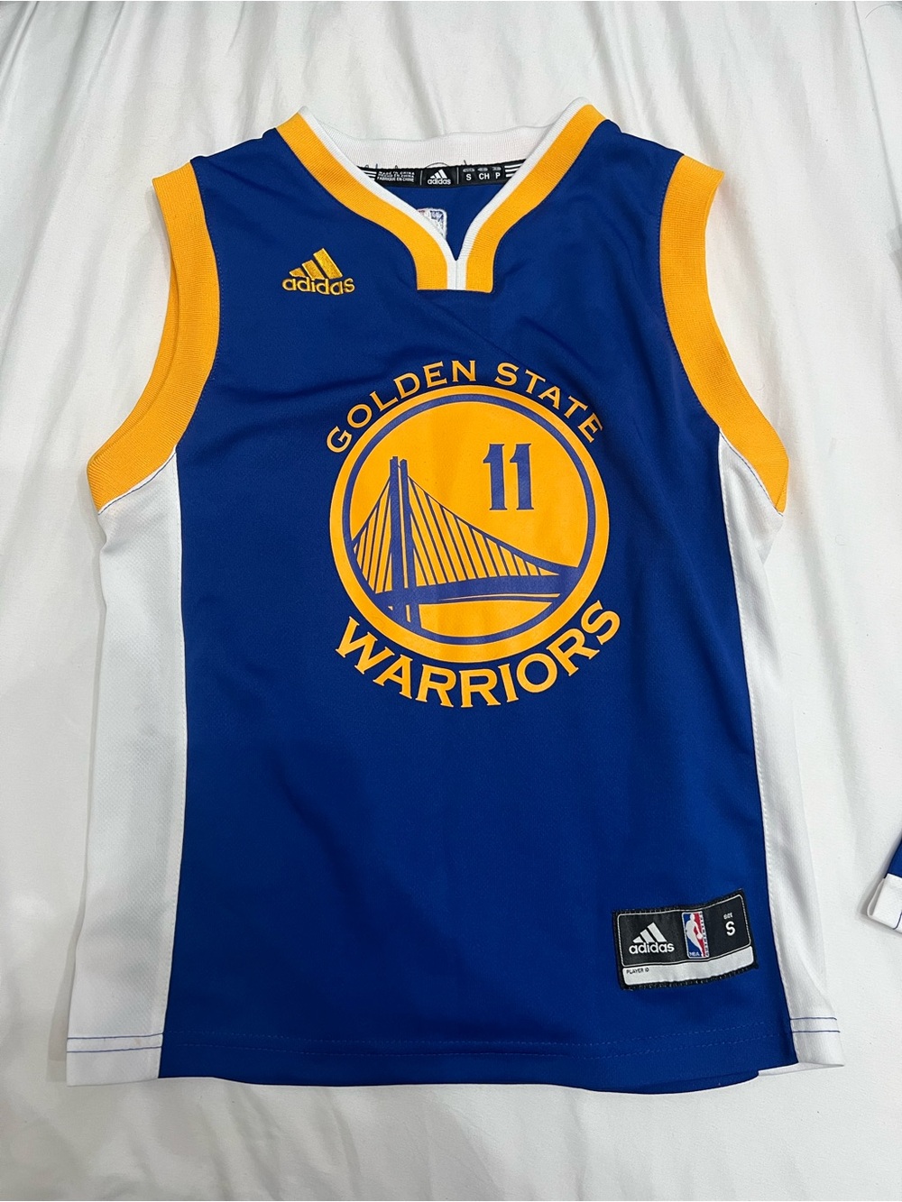 adidas Blue and Yellow Golden State Warriors Kids Jersey - No.11 clay Thompson